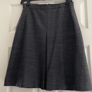 Dark gray lined skirt with pleat in front